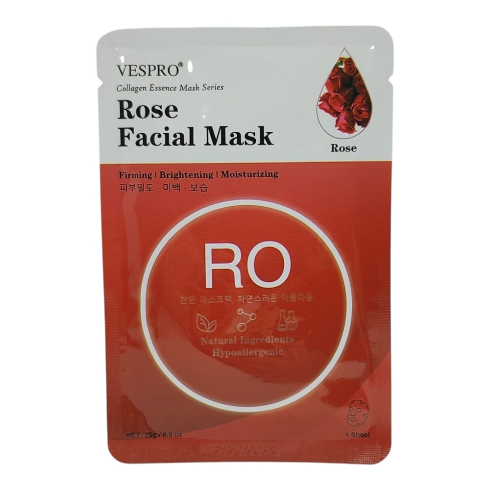 Vespro Collagen Essence Mask Series Rose Facial Mask Firm Brighten Moisturizing